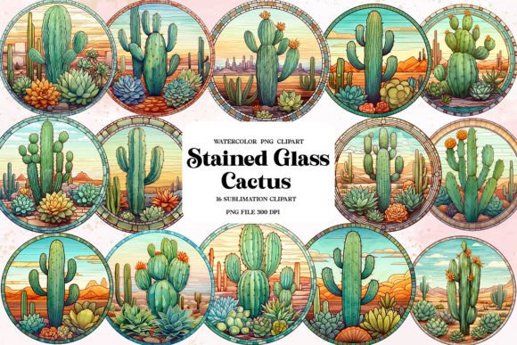 Download Stained Glass Cactus Sublimation - Cactus sublimation Collection