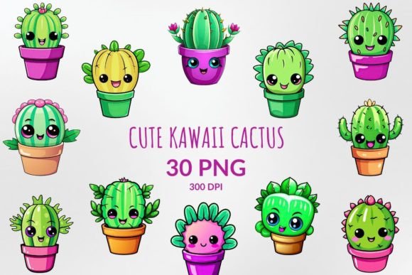 Download Cute Kawaii Cactus Sublimation Bundle - Cactus sublimation Collection