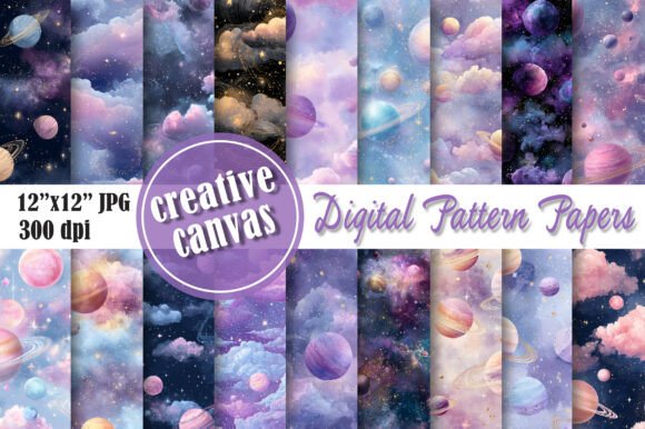 Download Dreamy Galaxy Planets Seamless Pattern - Galaxy Collection