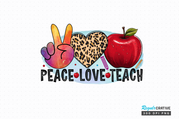 Download Peace Love Teach PNG Design - Peace love teach png Collection