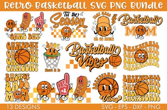 Download Retro Basketball SVG Bundle PNG Cut File - Premium Bundle