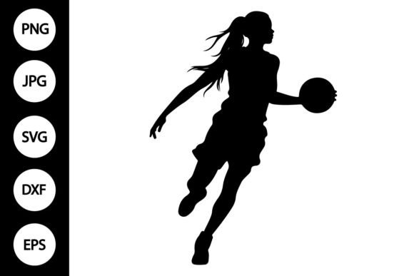 Download Silhouette Basketball Girl SVG - Basketball Collection