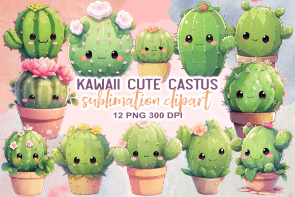 Download Kawaii Cute Cactus Sublimation Clipart - Cactus sublimation Collection