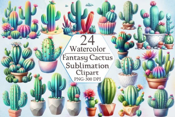 Download Fantasy Cactus Sublimation Clipart - Cactus sublimation Collection
