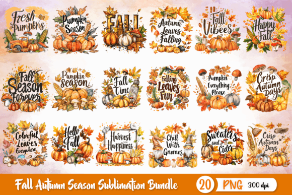 Download Fall Autumn Season Sublimation Bundle - Premium Resources